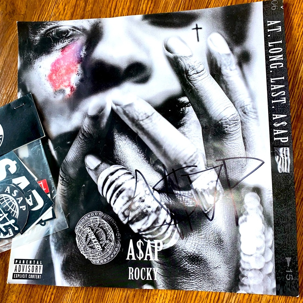 SOLD! ASAP Rocky Autographed official VIP merch poster + merch stickers.